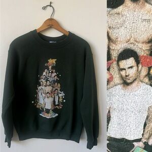 Adam Levine Christmas Tree Green Sweatshirt Ugly Christmas Sweater Maroon 5